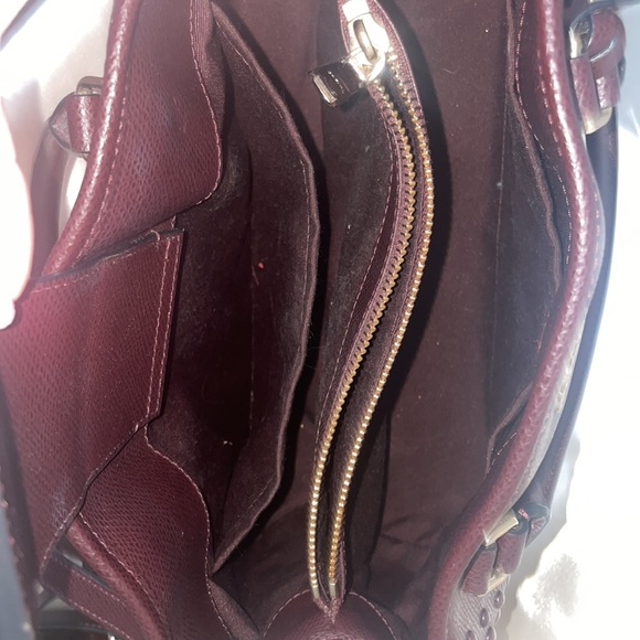COACH SMALL STUDDED MARGO F35221 CARRYALL + WALLET CROSSGRAIN LEATHER WINE COLOR - Picture 4 of 5